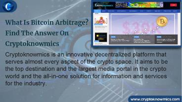 What Is Bitcoin Arbitrage? Find The Answer On Cryptoknowmics