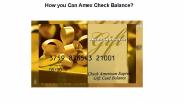 How you Can Amex Check Balance?