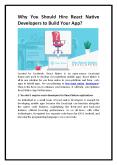 Why You Should Hire React Native Developers to Build Your App? PowerPoint PPT Presentation
