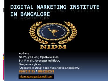 Digital Marketing Institute, Jayanagar, Bangalore