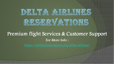 Booking is Easy with Delta Airlines Reservations