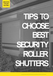 Tips to Choose Best Security Roller Shutters