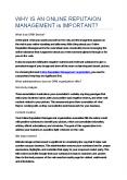 WHY IS AN ONLINE REPUTAION MANAGEMENT is IMPORTANT? PowerPoint PPT Presentation