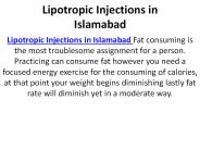 Lipotropic Injections in Islamabad