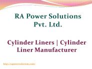 Cylinder Liners and Engine Cylinder Liner