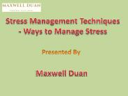 Stress Management Strategies - Ways to Manage Stress
