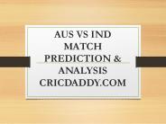 AUS VS IND MATCH PREDICTION & ANALYSIS CRICDADDY.COM