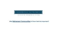 Why retirement communities in Orem Utah are important?