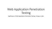 Significance of Web Application Penetration Testing | Ampcus Cyber