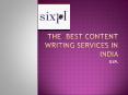 Best Content Writing Services In India PowerPoint PPT Presentation