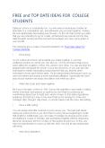 FREE and TOP DATE IDEAS FOR COLLEGE STUDENTS PowerPoint PPT Presentation