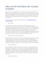 FREE and TOP DATE IDEAS FOR COLLEGE STUDENTS