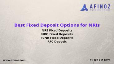 Best Fixed Deposit Options for NRIs