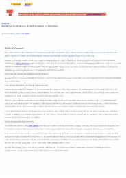 Building Confidence & Self-Esteem In Children - School Basix