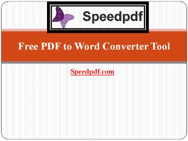 PDF to Word Converter | Speedpdf