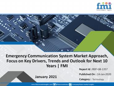 Emergency Communication System Market Forecast to 2029 – Driven by Industry Major Players, Dynamics, Future Opportunities, Revenue, Growth