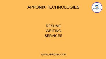 Resume Writing Services, Professional - Apponix Technologies