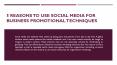 5 Reasons to Use Social Media For Business Promotional Techniques PowerPoint PPT Presentation