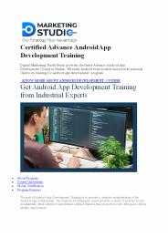 Android App Development Training | Android Classes in Nashik