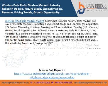 Wireless Data Radio Modem Market– Industry Research Update, Future Scope, Size Estimation, Revenue, Pricing Trends, Growth Opportunity