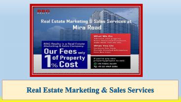 Real Estate Marketing & Sales Services