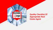 Quality Checklist Of Appropriate Real Estate Agent