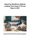 Speed Up WordPress Website Loading Time Using 13 Proven Ways In 2021 PowerPoint PPT Presentation