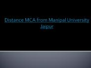 distance MCA from Manipal University Jaipur