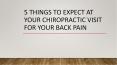 5 things to expect at your Chiropractic visit for your back pain PowerPoint PPT Presentation
