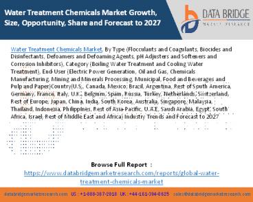 Water Treatment Chemicals Market Growth, Size, Opportunity, Share and Forecast to 2027
