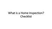 What is a Home Inspection? Checklist