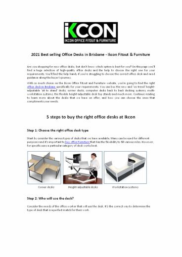 2021 Best selling Office Desks in Brisbane - Ikcon Fitout & Furniture