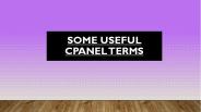 Some Useful cPanel Terms