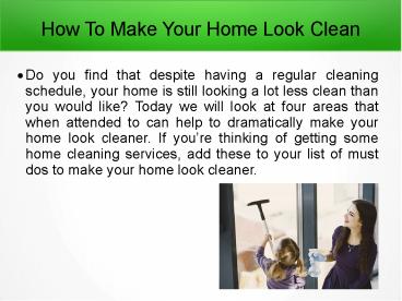 How To Make Your Home Look Clean