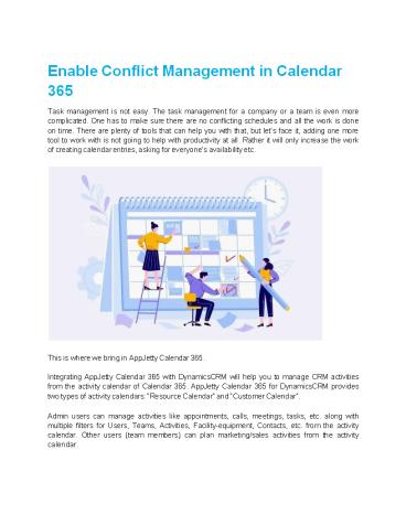Enable Conflict Management in Calendar 365