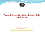 Armed Security in Fort Lauderdale and Miami