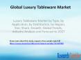 Luxury Tableware Market by Type, by Application, by Distribution, by Region, Size, Share, Growth, Global Trends, Industry Analysis and Forecast to 2027 PowerPoint PPT Presentation