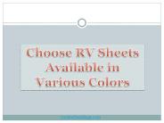 Choose RV Sheets Available in Various Colors