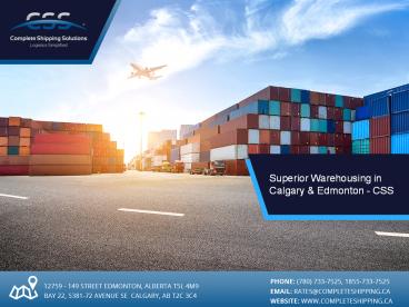 Superior Warehousing in Calgary & Edmonton - CSS