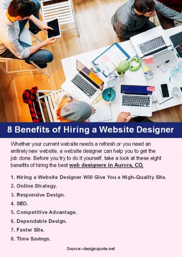 8 Benefits of Hiring a Website Designer