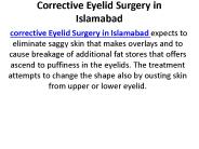 Corrective Eyelid Surgery in Islamabad,