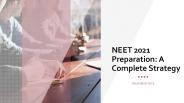 Strategy for NEET 2021 Preparations