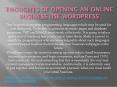 Thoughts of opening an Online Business? Use WordPress PowerPoint PPT Presentation