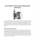 All You Need To Know About Submersible Well Pump PowerPoint PPT Presentation