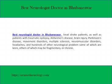 Neurology Doctor in Bhubaneswar