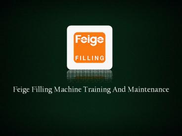 Training Services For Filling Equipment