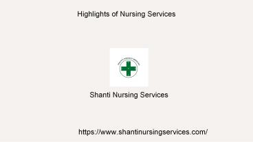 Highlights of Nursing Services