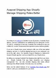 Auspost Shipping App Shopify: Manage Shipping Rates Better