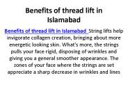 Benefits of thread lift in islamabad