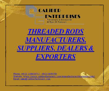 Threaded Rods Manufacturers, Suppliers, Dealers & Exporters